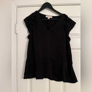 Michael Kors. Women’s Pullover Black Blouse. Medium. Cap Sleeve.100 % Polyester.